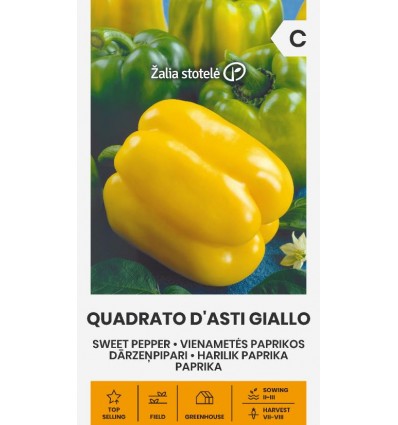 Paprika Quadrato D´Asti Giallo kollane