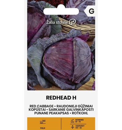 Žalia stotelė punane peakapsas Redhead H seemnete pakend