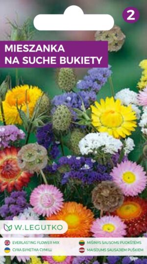 Kuivlillede segu Mieszanka na suche bukiety seemnete pakend erinevate värviliste kuivlilledega