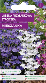 Lobeelia segu Lobelia erinus seemnete pakend valgete, siniste ja roosade oitega