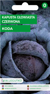 Punane peakapsas Koda seemnete pakend tiheda tumelillakaspunase kapsapeaga