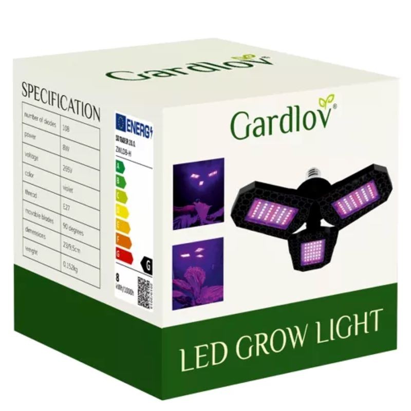 Gardlov LED fütolamp E27 sokliga taimelamp