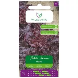 Lehtsalat Muleta tumepunaste kurruliste lehtedega seemnepakend