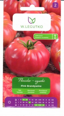 Tomati Pink Brandywine seemnepakend suurte roosakaspunaste tomatitega