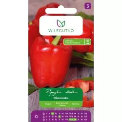 Paprika Ožarowska seemnepakend suurte läikivate punaste magusate paprikatega